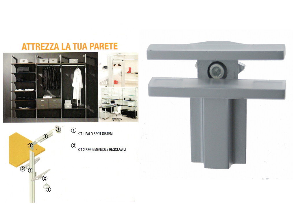 cof130038000039.png Reggimensole Morsetto per Vetro Alluminio Spot Sistem pz.2 - immagine 1