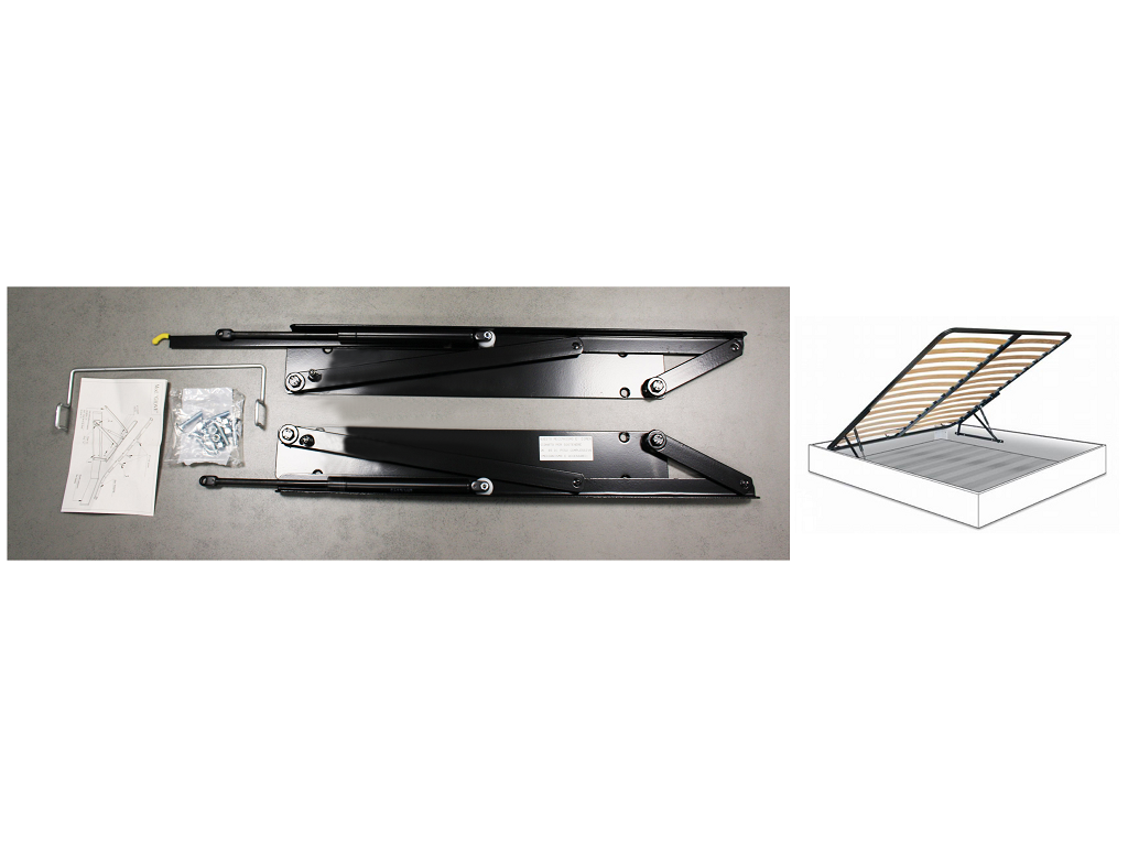 cof134221000500c.png Meccanismo per Rete Letto Singola Portata kg.50 Mod.Giove Nero Dx-Sx - immagine 1