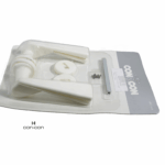 Maniglia 410MP Rosetta Tonda d.45x8h Bocchetta Foro Chiave ABS Bianco   Con & Con