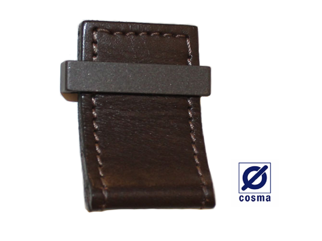 cos487004130866.png Pomolino Mobile Cuoio mm.41x51x9h Testa Di Moro+Supporto Zinkral | Cosma - immagine 1