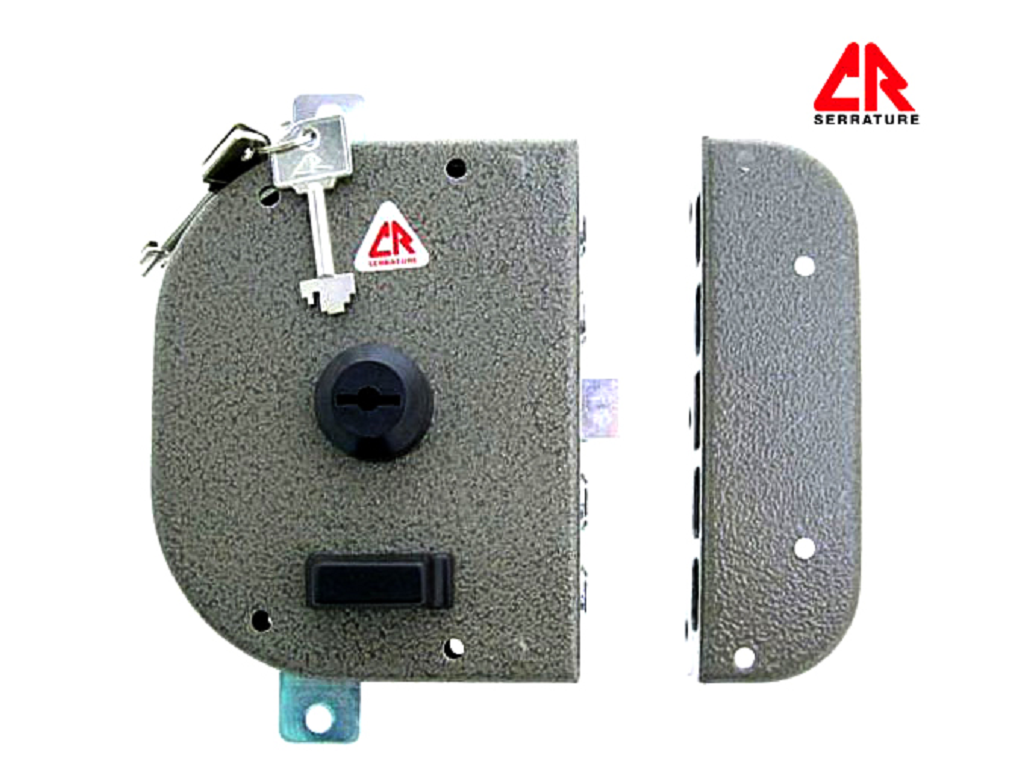 cr3250pvrdx60.png Serratura Applicare Triplice Pompa Con Scrocco DX | DOM-CR - immagine 1