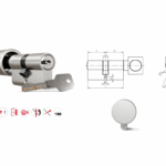 Cilindro Europeo Titan I6 Nichel Satinato 5 Chiavi + 1 Cantiere A:40+B:35=L:75mm | Dom-Cr