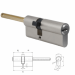 Cilindro Europeo Titan I6 Con Codolo Nichel Satinato Con 5 Chiavi+1 Cantiere Varie Misure | DOM-CR