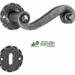 Maniglia Dolomiti Rosetta Tonda d.50x3 Foro Chiave Ferro Argento  Didieffe