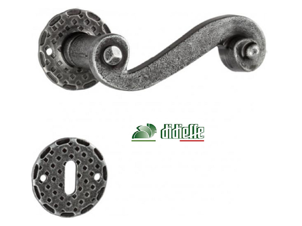 didfma00206rnis.png Maniglia Dolomiti Rosetta Tonda d.50x3 Foro Chiave Ferro Argento Didieffe - immagine 1