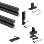 Struttura Zero Modulare con Raccordi E Profili per Montaggio A L pz.2 cm.200 Ral9005 Nero Testurizzato | Emuca
