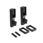Supporto per 1 Mensola in Legno Modulo+Barra Appendiabiti Modello Zero Ral9005 Nero Testurizzato  |Emuca