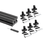 Struttura Zero Modulare con Raccordi E Profili per Montaggio A L-Soffitto pz.3 cm.290 Ral9005 Nero Testurizzato | Emuca