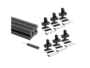 Struttura Zero Modulare con Raccordi E Profili per Montaggio A L-Soffitto pz.3 cm.290 Ral9005 Nero Testurizzato | Emuca