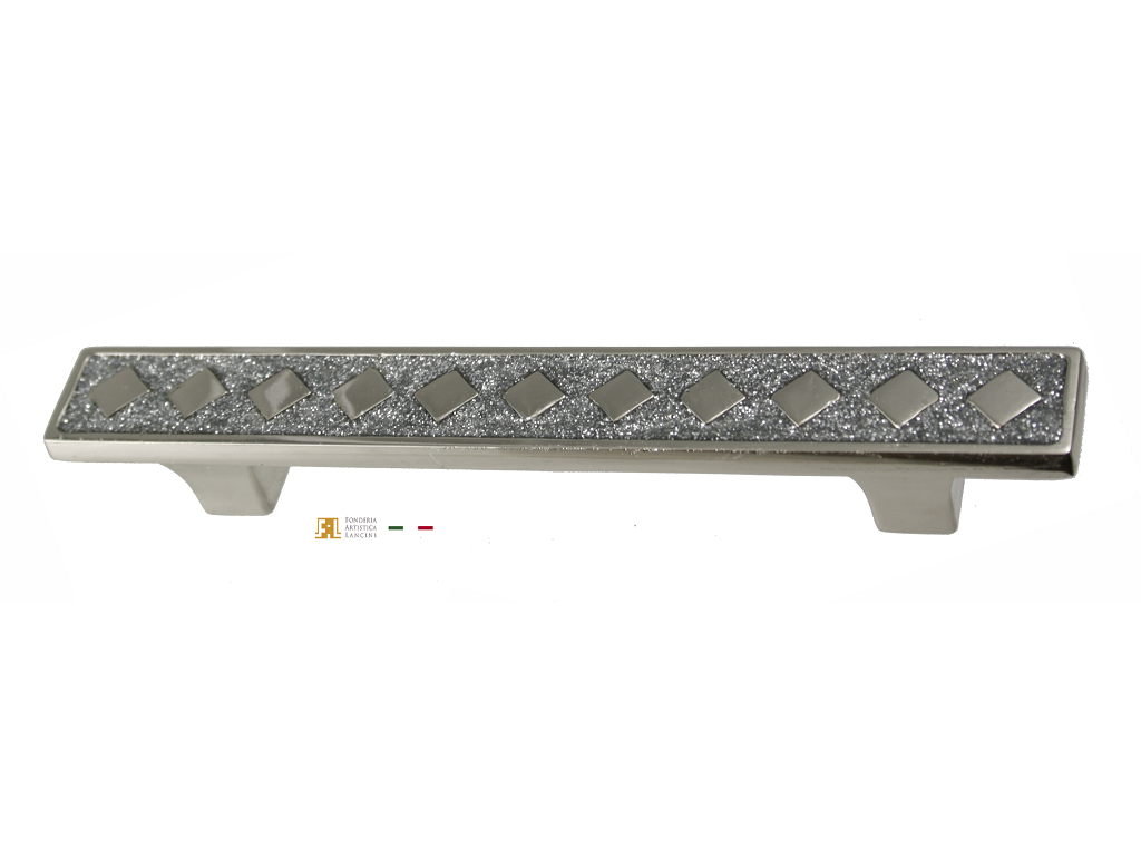 fal1513038p102.png MANIGLIETTA MOBILE DIAMANTE INTERASSE 64/96 NICKEL LUCIDO prodotta da FONDERIA LANCINI - immagine 1