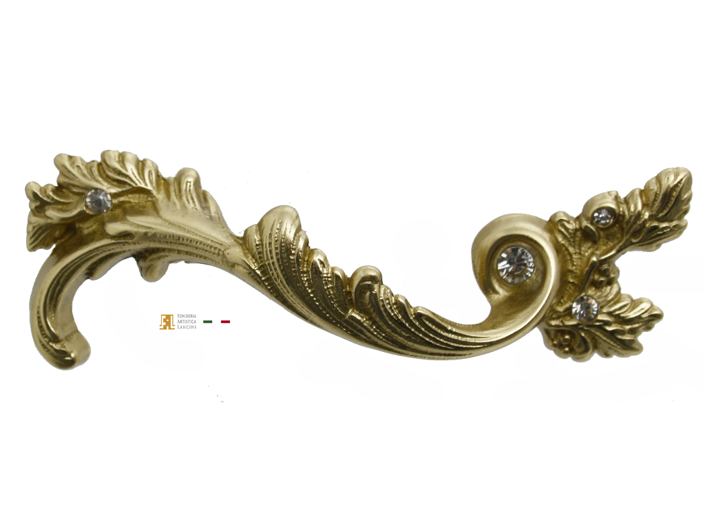fal1900306c.png MANIGLIETTA MOBILE INTERASSE 96 DA 140x35 mm. CON CRISTALLO SWAROVSKI DX prodotta da FONDERIA LANCINI - immagine 1