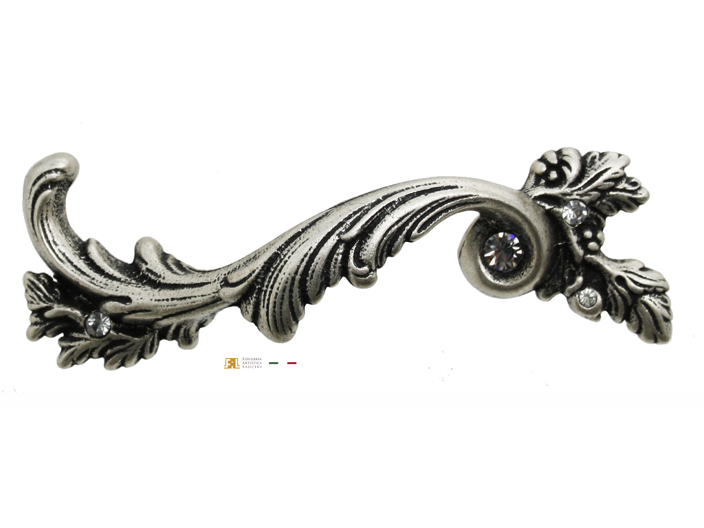 fal1910309c.png MANIGLIETTA MOBILE INTERASSE 96 DA 140x35 mm. CON CRISTALLO SWAROVSKI SX prodotta da FONDERIA LANCINI - immagine 1