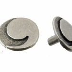Pomolino Mobile Domino d.40/7x22h Argento Antico Sx   L28   Fonderia Lancini