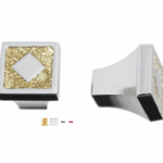 Pomolino Mobile Diamante Quadro d.18x18x20h Nichel Lucido+Oro    L31   Fonderia Lancini