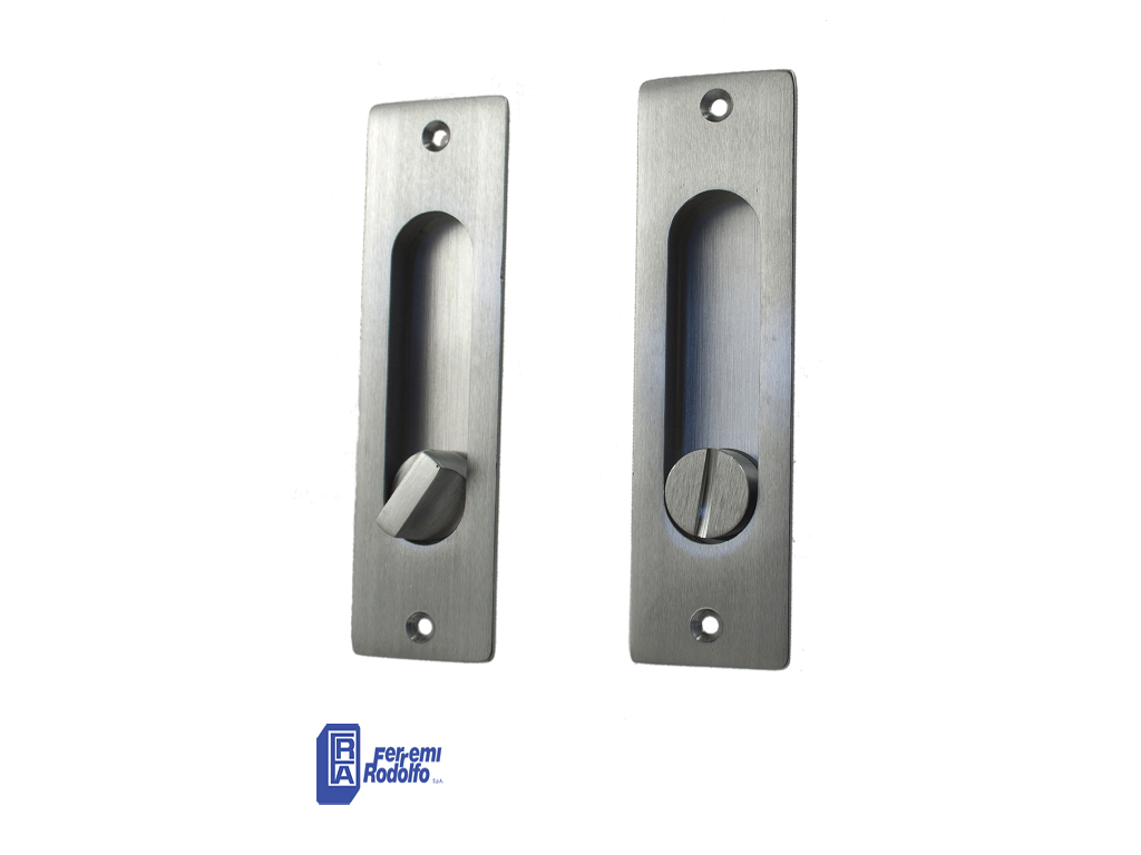fer0408640.png Maniglia Incasso Rettangolare Porta Scorrevole modello 04086 mm.34x120 con Nottolino Cromo Satinato | Ferremi - immagine 1