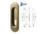Maniglia Incasso Ovale Porta Scorrevole modello 4011 mm.125x39x13h con Foro Chiave Basso varie finiture |Ferremi - immagine 2