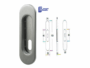 Maniglia Incasso Ovale Porta Scorrevole modello 4011 mm.125x39x13h con Foro Chiave Basso varie finiture |Ferremi