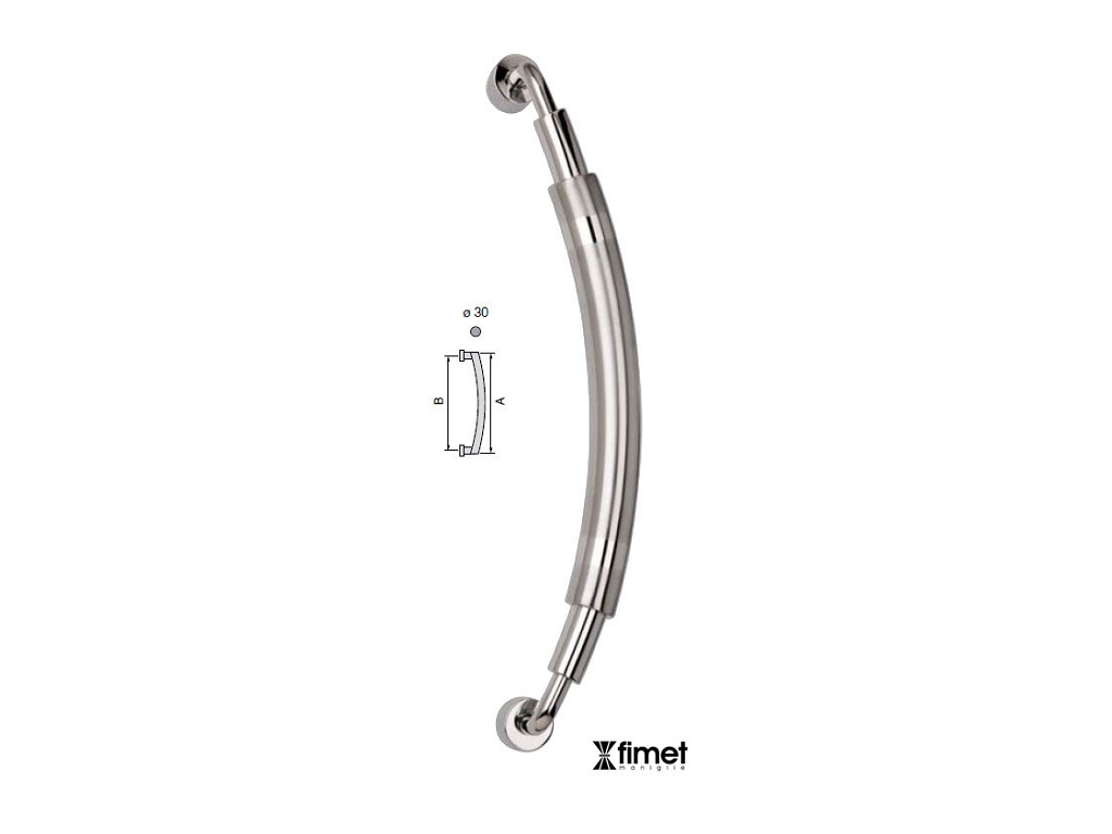 fim8493043040063.png Maniglione Mexico d.30 Interasse 400 nn.430x70h AISI304 Inox Satinato/Lucido | Fimet Maniglie - immagine 1