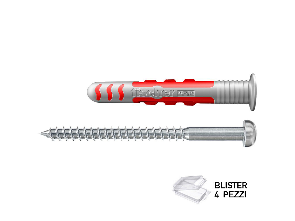 fis557727pz4.png Duoseal Tassello Sigillante 6x38 S A2 K in Blister da pz.4+4 Viti Tx20 | Fischer - immagine 1