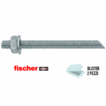 FIS M10x110 Barra Filettata Taglio 45°+ Dado Rosetta Zincato in Blister da pz.2 | Fischer