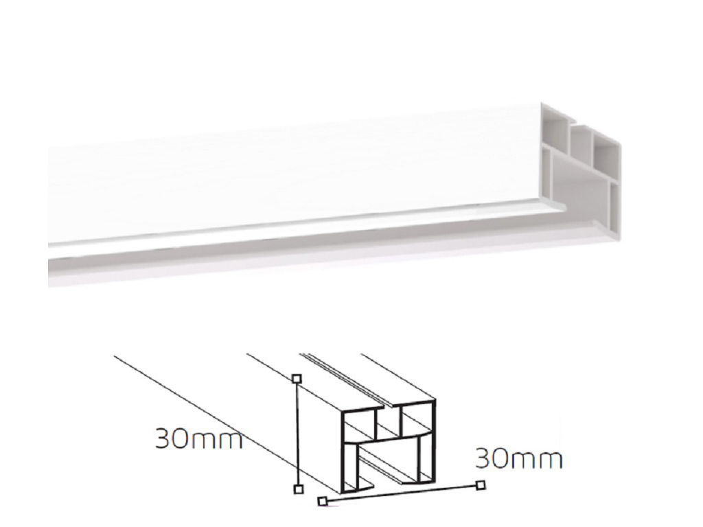 fotpas001.png Binario Scorrimento Porta A Soffietto 001-Bianco cm.250 | Forte - immagine 1