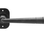 Maniglia Berna Rosetta Rettangolare d.40x60h mm. Foro Chiave in Ferro Nero Antico  Galbusera