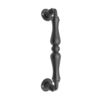 Maniglione 2513 mm. 245 con Rosette Tonde Ø mm. 28 in Ferro Nero Antico  Galbusera