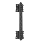 Maniglione 320 mm. 250 con Rosette Quadre mm.60x60 in Ferro Nero Antico  Galbusera
