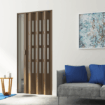 Porta Soffietto PVC Montata su Misura Senza Accessori con Vetro Colore Stampato varie finiture