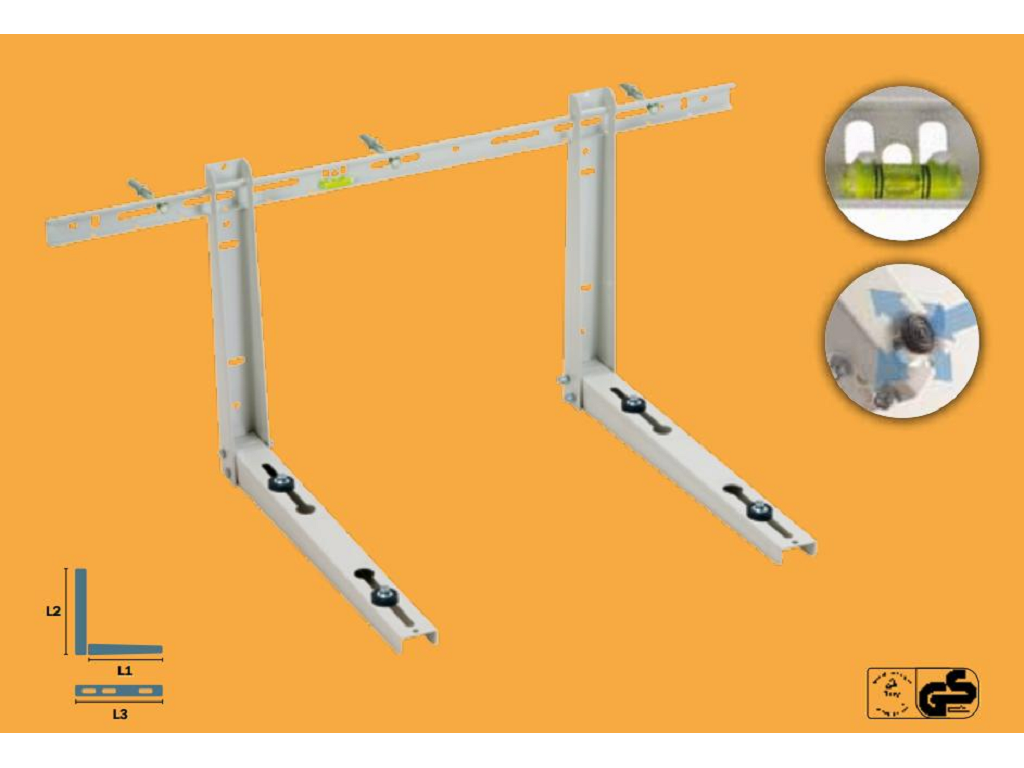 girsc450pr80eco.png Staffe per Climatizzatori con Profilo mm.450 Port.kg.80 |Gilardi - immagine 1
