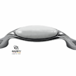 Maniglietta Mobile Interasse 96 mm.127x26x30h Porcellana Bianco Cromo Lucido  Giusti