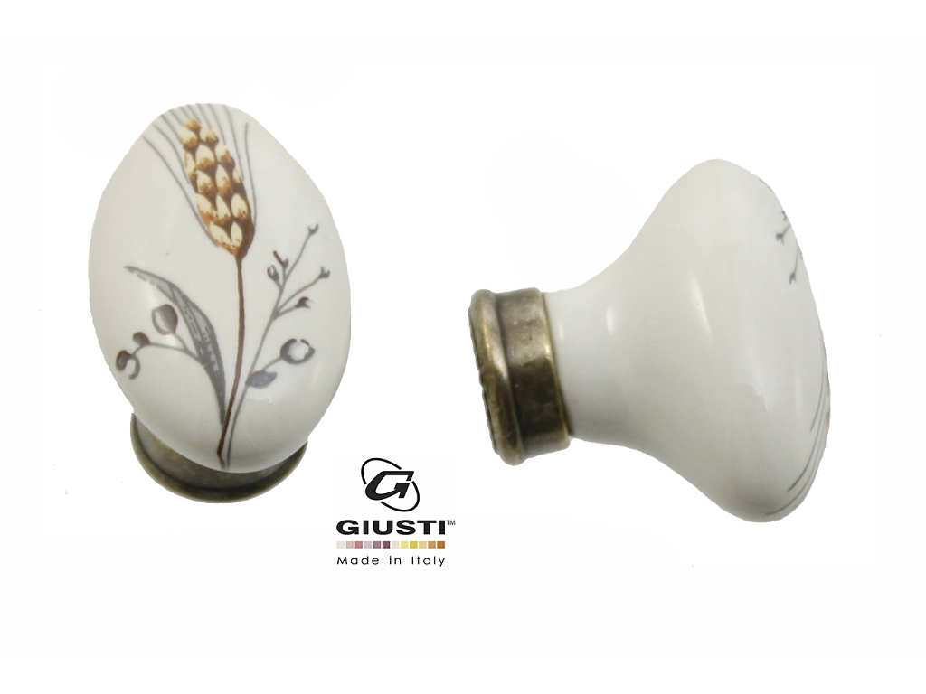 giup01018104c.png Pomolino Mobile Porcellana Ovale d.25x43x34h Bronzo Lucido-Avorio Dec.81 Giusti - immagine 1