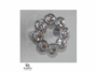 MANIGLIETTA MOBILE INTERASSE 32 DA 50x50x22 mm. TONDA CON PIETRE SWAROVSKI prodotta da GIUSTI - immagine 2