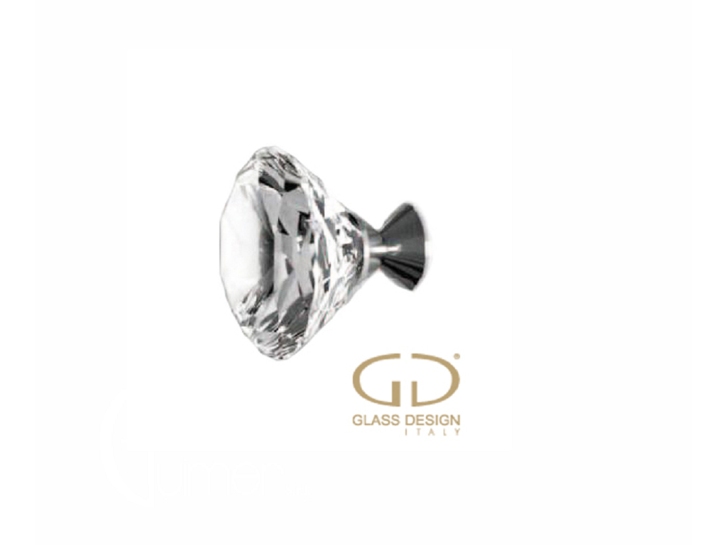 gladeluxek60t01f4c.png POMOLINO MOBILE CRISTALLO DELUXE KNOB TRASPARENTE/CROMO VARIE MISURE | GLASS DESIGN - immagine 1