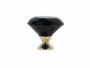 Pomolino Mobile Cristallo Deluxe Knob Black/Gold d.60/25x50h | Glass Design