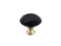 Pomolino Mobile Cristallo Deluxe Knob Black/Gold d.60/25x50h | Glass Design - immagine 3