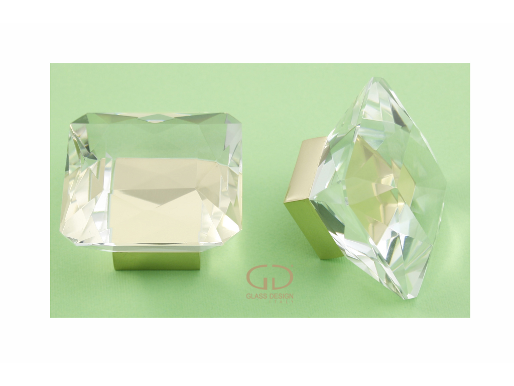 gladiampull60t01f1c.png Pomolino Mobile Cristallo Diamond Pull Trasparente/Olv d.60x60x40h | Glass Design - immagine 1