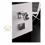Pomoli Girevoli Cristallo Geo60 d.60x81h Foro Chiave Trasparente/Cromo | Glass Design