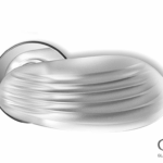 Maniglia Golf Rosetta Tonda d.50x10h Foro Chiave Cristallo Satinato-Cromato | Glass Design