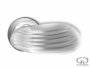 Maniglia Golf Rosetta Tonda d.50x10h Foro Chiave Cristallo Satinato-Cromato | Glass Design