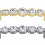MANIGLIETTA MOBILE INTERASSE 96 mm.110x20x30h CRISTALLO TRASPARENTE+ORO-CROMO LUCIDO
