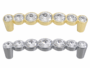 MANIGLIETTA MOBILE INTERASSE 96 mm.110x20x30h CRISTALLO TRASPARENTE+ORO-CROMO LUCIDO
