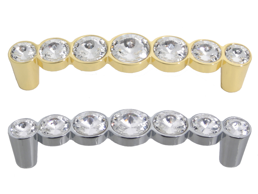 gmm09ctxx96.png MANIGLIETTA MOBILE INTERASSE 96 mm.110x20x30h CRISTALLO TRASPARENTE+ORO-CROMO LUCIDO - immagine 1