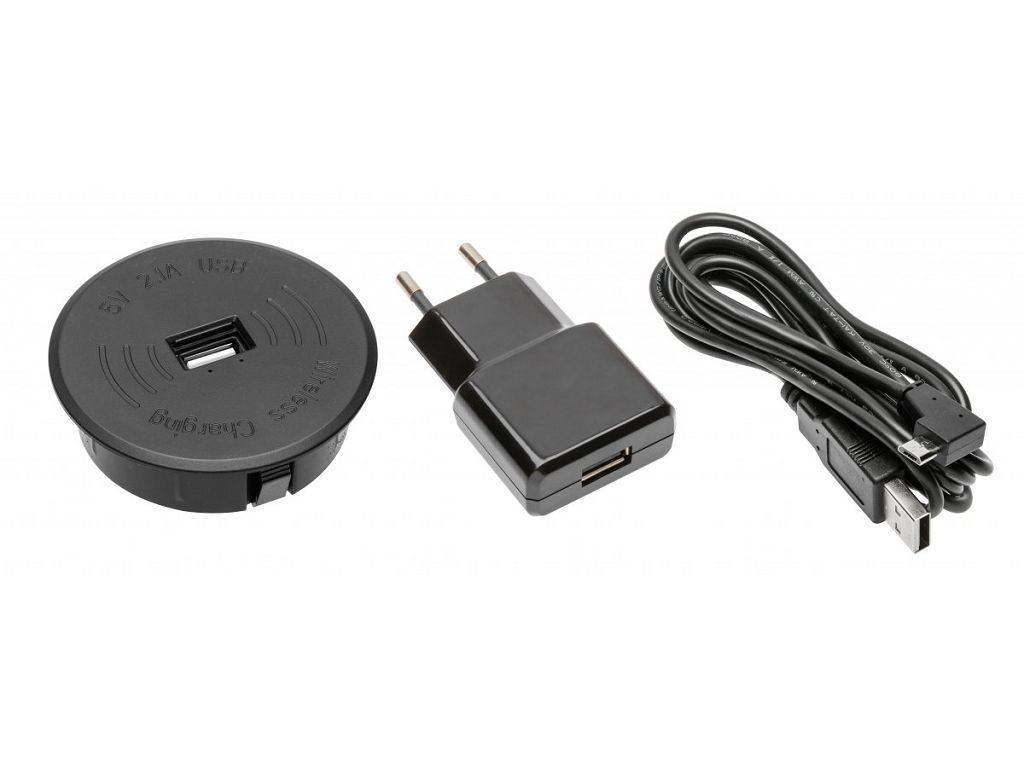 Caricabatterie Wireless con Ricarica Rapida USB A con Alimentazione da 18w Nero  GTV - immagine 1