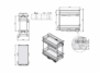Cestello Laterale Movixpro 2 Ripiani per Cucina senza Binari Antracite Ral 7025 mm.300/ 400 / 500 | GTV - immagine 4