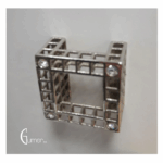 Maniglietta Mobile Interasse 32 mm.40x40x21h Cubic Lux Palladio+Swarovski Reticube