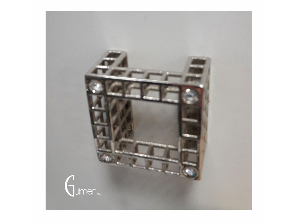 guiq010132pllc.png Maniglietta Mobile Interasse 32 mm.40x40x21h Cubic Lux Palladio+Swarovski Reticube - immagine 1