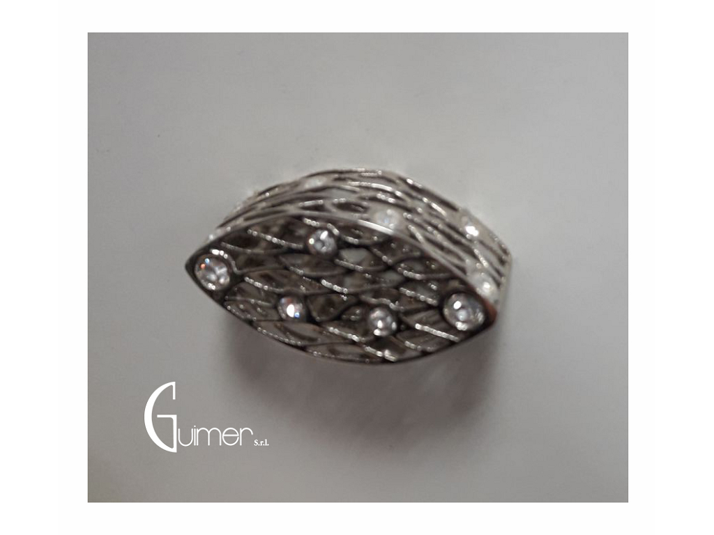 guiq0106pllc.png Maniglietta Mobile Interasse 32 mm.43x22x16h Petal Lux Palladio+Swarovski Reticube - immagine 1