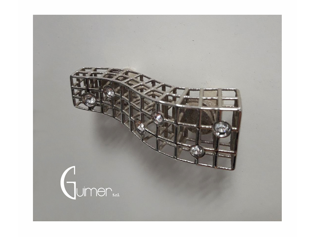 guiq017732pllc.png Maniglietta Mobile Interasse 32 mm.20x56x21h Margot Lux Palladio+Swarovski Reticube - immagine 1