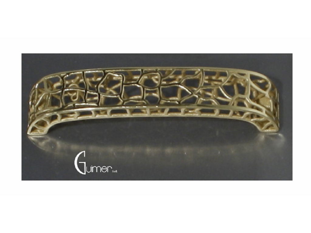 guiq020496otlc.png Maniglietta Mobile Interasse 96 mm.109x20x25h Amelie Ottone Lucido Reticube - immagine 1